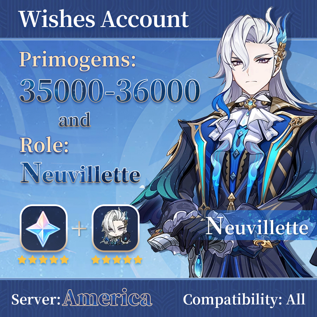 Get all versions of 【America】Genshin Impact Wish Account with