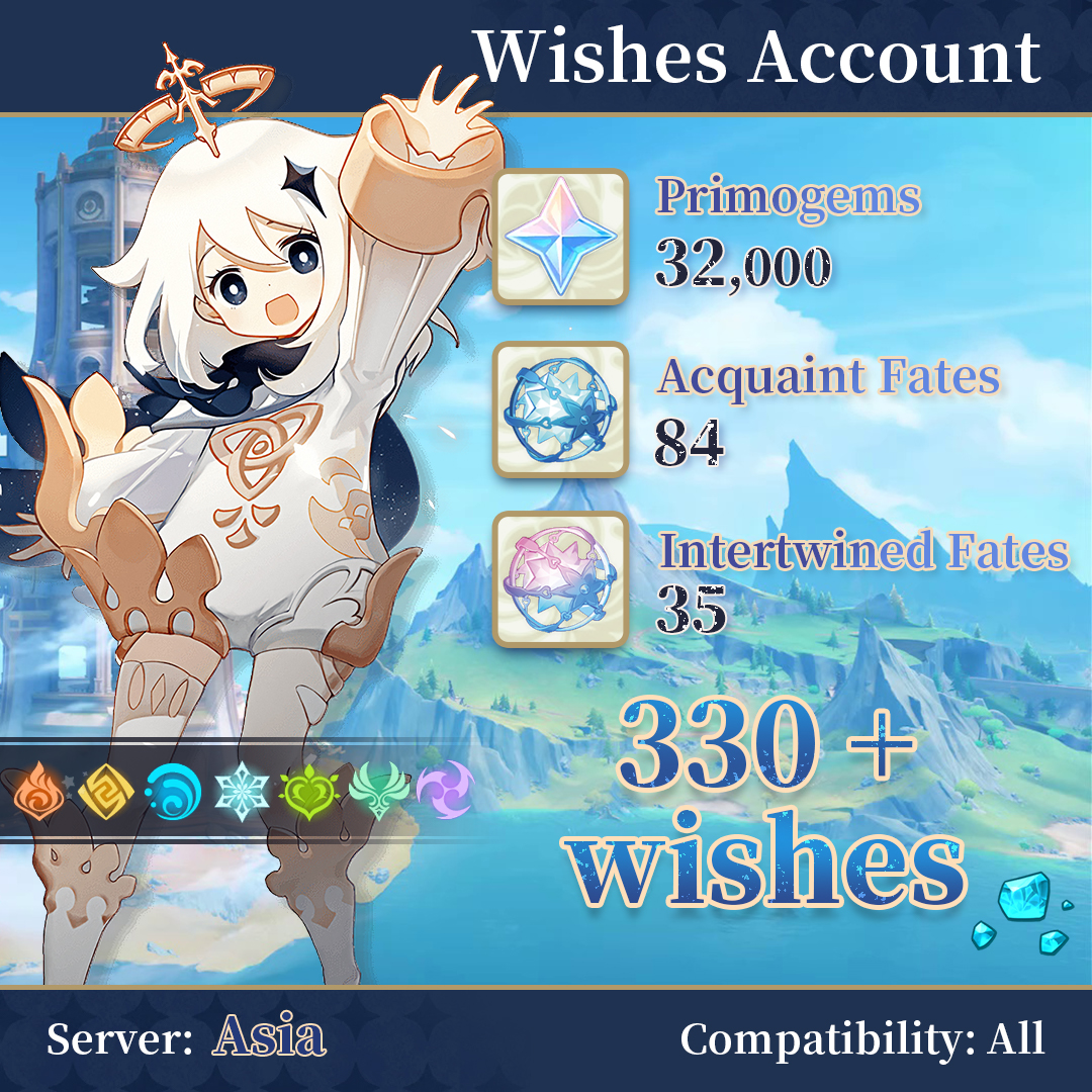 【Asia】Genshin Impact Accounts with 330+ wishes