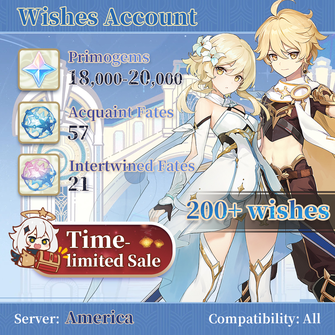 【America】Genshin Impact Accounts with 200+ wishes