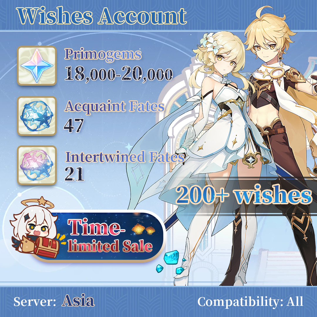 【Asia】Genshin Impact Accounts with 200+ wishes