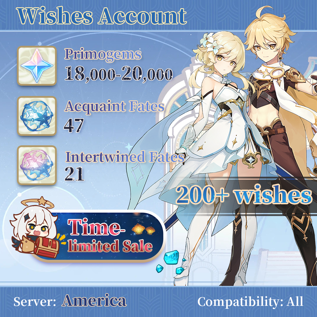 【America】Genshin Impact Accounts with 200+ wishes