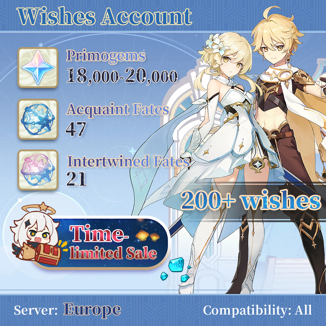 【Europe】Genshin Impact Accounts with 200+ wishes